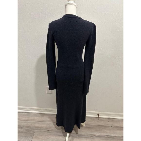 Zara Knit Womens Long Sleeve Pullover Sweater Dress Small Crewneck Black Pull On - Picture 2 of 6